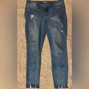 Rewash Jeans Womens Mid Rise 11 Blue Denim Skinny Stretch distressed